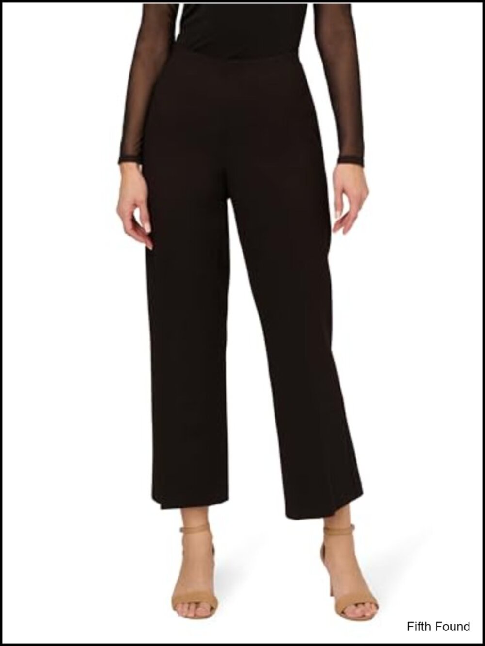 Ponte Knit Pull On Pants Kick Flare Cropped Hem Stretch Workwear